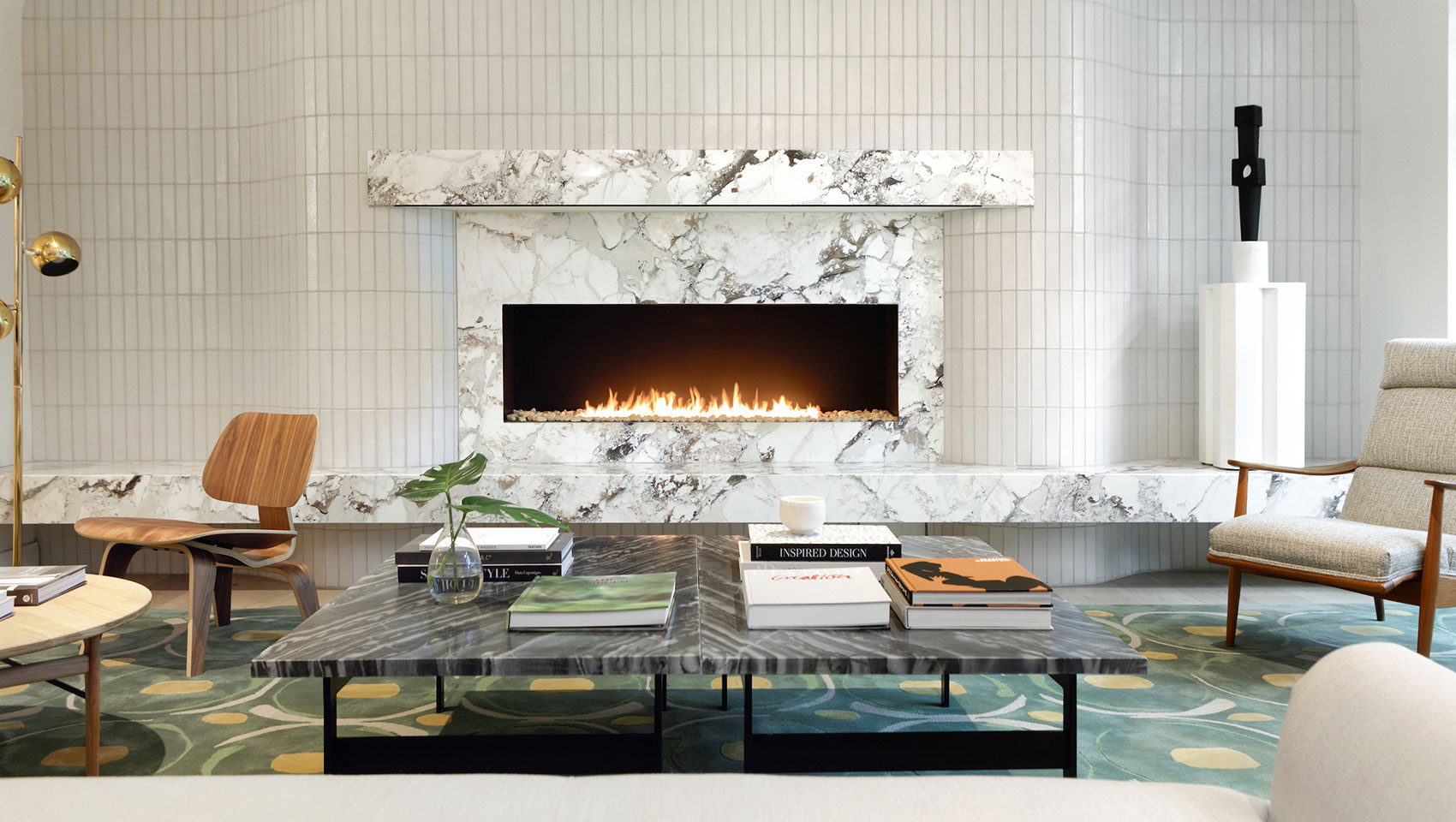 lobby seating and fireplace