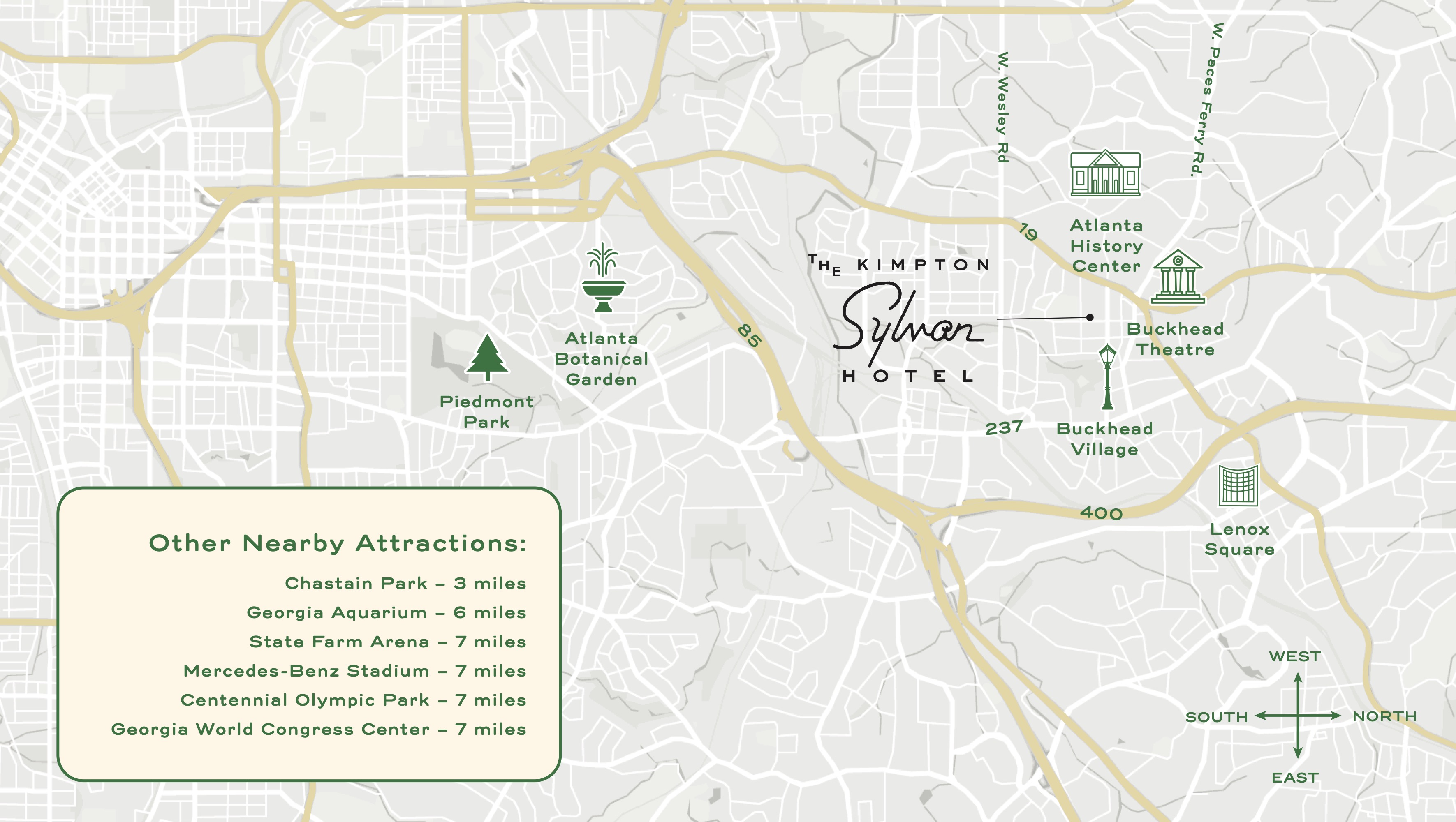 Kimpton Sylvan Atlanta - Buckhead area map